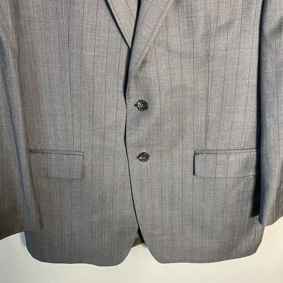 Lauren Ralph Lauren Pinstripe Wool Sport Coat Dinner Jacket Blazer Mens 42R Gray - Picture 7 of 14